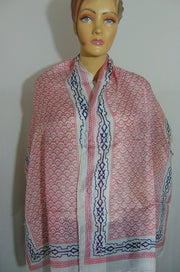 Geometric Print Silk Scarf