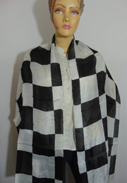 Geometric Print Silk Scarf