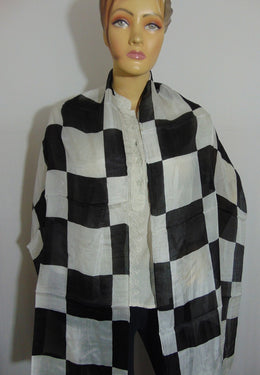 Geometric Print Silk Scarf