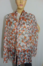 Geometric Print Silk Scarf