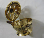 Carved Polish Charcoal Incense Burner with handle