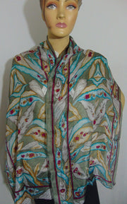 Geometric Print Silk Scarf