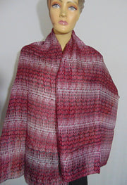 Geometric print long silk scarf