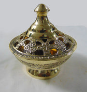 Carved Polish Decorative Charcoal Incense Burner