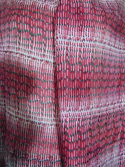 Geometric print long silk scarf