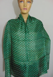 Polka Dot Silk Scarf Wrap