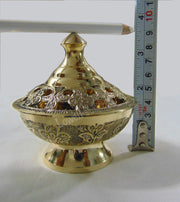 Carved Polish Decorative Charcoal Incense Burner