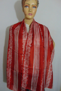 stripe Printed Silk Scarf Indian