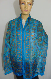 Paisley Printed Silk Scarf Indian