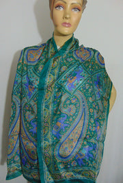 Paisley Printed Silk Scarf Indian