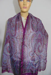 Paisley Printed Silk Scarf Indian