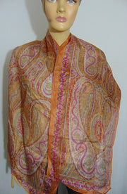 Paisley Printed Silk Scarf Indian