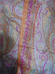Paisley Printed Silk Scarf Indian