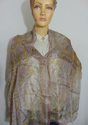 Paisley Printed Silk Scarf Indian
