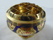 Metal Charcoal Incense Burner With hand painted