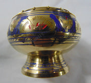 Metal Charcoal Incense Burner With hand painted