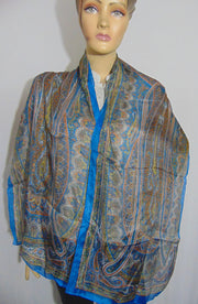 Paisley Printed Silk Scarf Indian