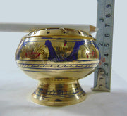 Metal Charcoal Incense Burner With hand painted