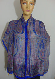 Paisley Printed Silk Scarf Indian