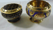 Metal Charcoal Incense Burner With hand painted
