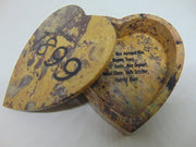 printed Stone Heart Shaped Trinket Box
