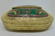 Vintage brass metal mosaic clutch