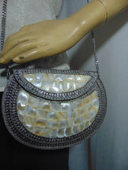 Pearl Mosaic stuuded Clutch Bag