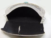 Stone Studded Vintage brass metal mosaic clutch