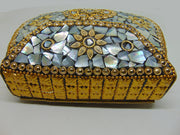 Silver pearl Mosaic stuuded Clutch Bag