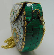Mother of Pearl stuuded Mosaic Clutch Bag