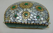 Mother of Pearl stuuded Mosaic Clutch Bag