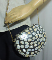 Handmade Mother of Pearl metal Clutch Bag