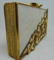 Golden Bead Pearl Mop Wristlet Clutch Bags