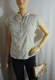 Golden Bead Pearl Mop Wristlet Clutch Bags