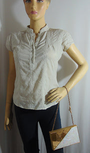 Metal Shell MOP Clutch Purse