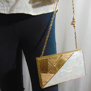 Metal Shell MOP Clutch Purse