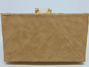 Stone Metal MOP Shell Clutch Purse