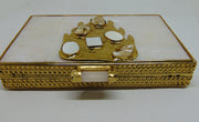 Stone Metal MOP Shell Clutch Purse