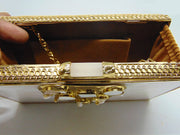 Stone Metal MOP Shell Clutch Purse