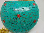 Smiling face Mosaic stone Clutch Bag