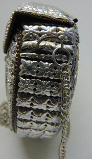 silver color metal decoration stone Clutch Bag