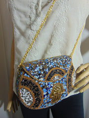 small Mosaic stone Clutch Bag