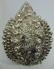 Silver Metal Pearl Beaded Potli Style Designer Bag