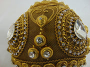 Rhinestone Metal mesh Round Potli Bag for women