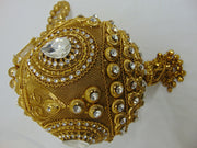 Rhinestone Metal mesh Round Potli Bag for women