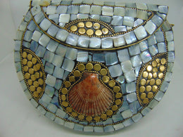 Pearl Mosaic Shell Clutch Bag