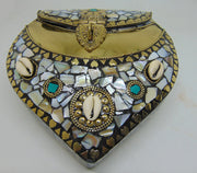 Heart Shape Pearl Mosaic Clutch Bag