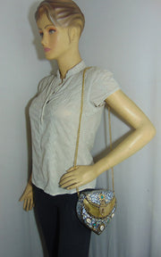 Heart Shape Pearl Mosaic Clutch Bag