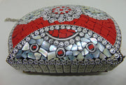 Metal Mosaic Stone Purse Shell Bag