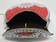 Metal Mosaic Stone Purse Shell Bag